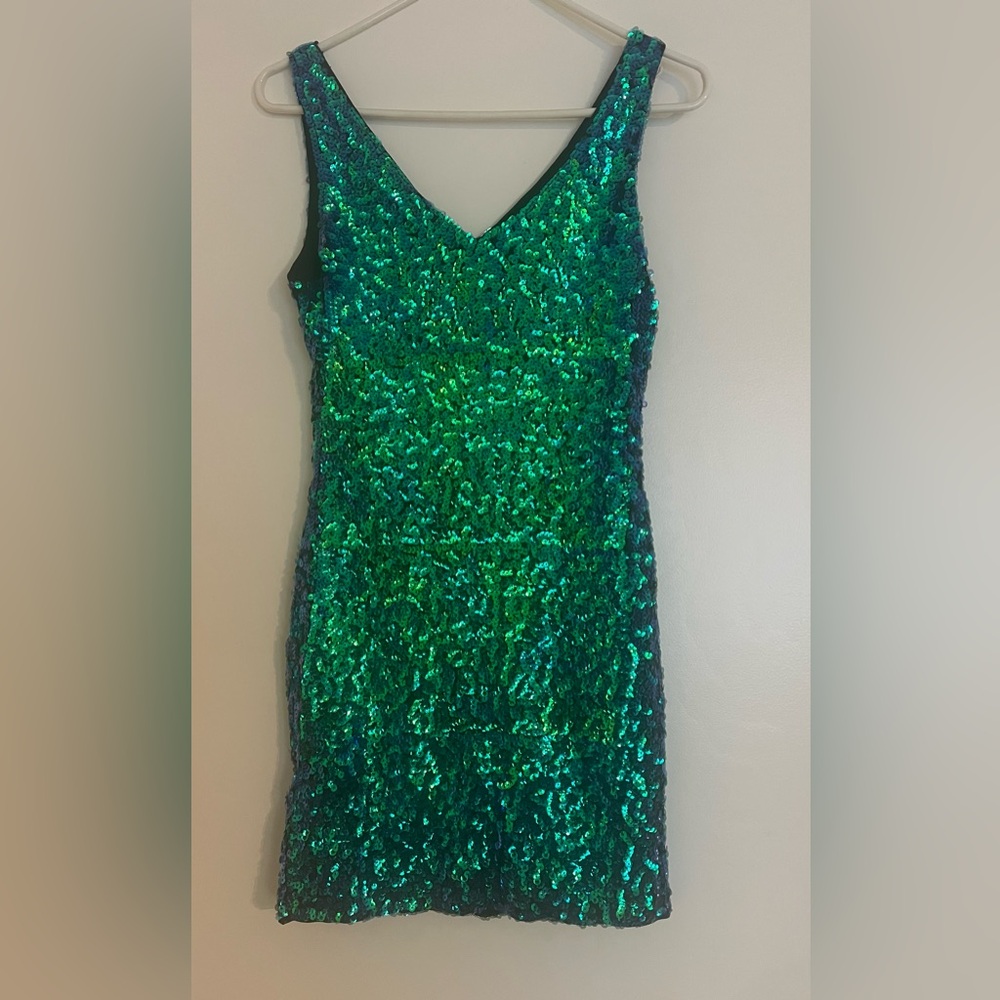 Emerald Green Sequin Dress
